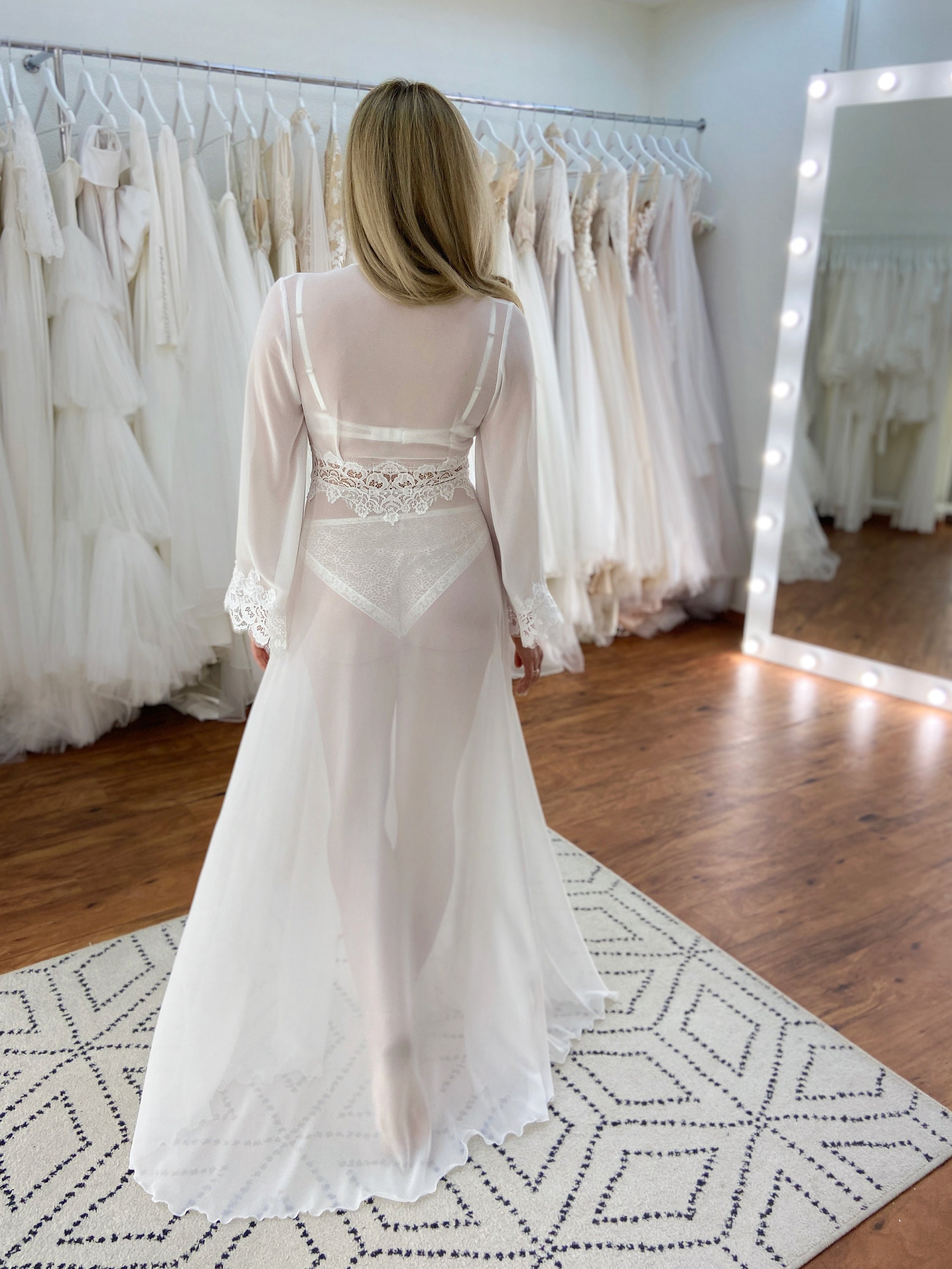 Bridal Long Chiffon Boudoir Robe Boudoir Gown Bride Photo Etsy