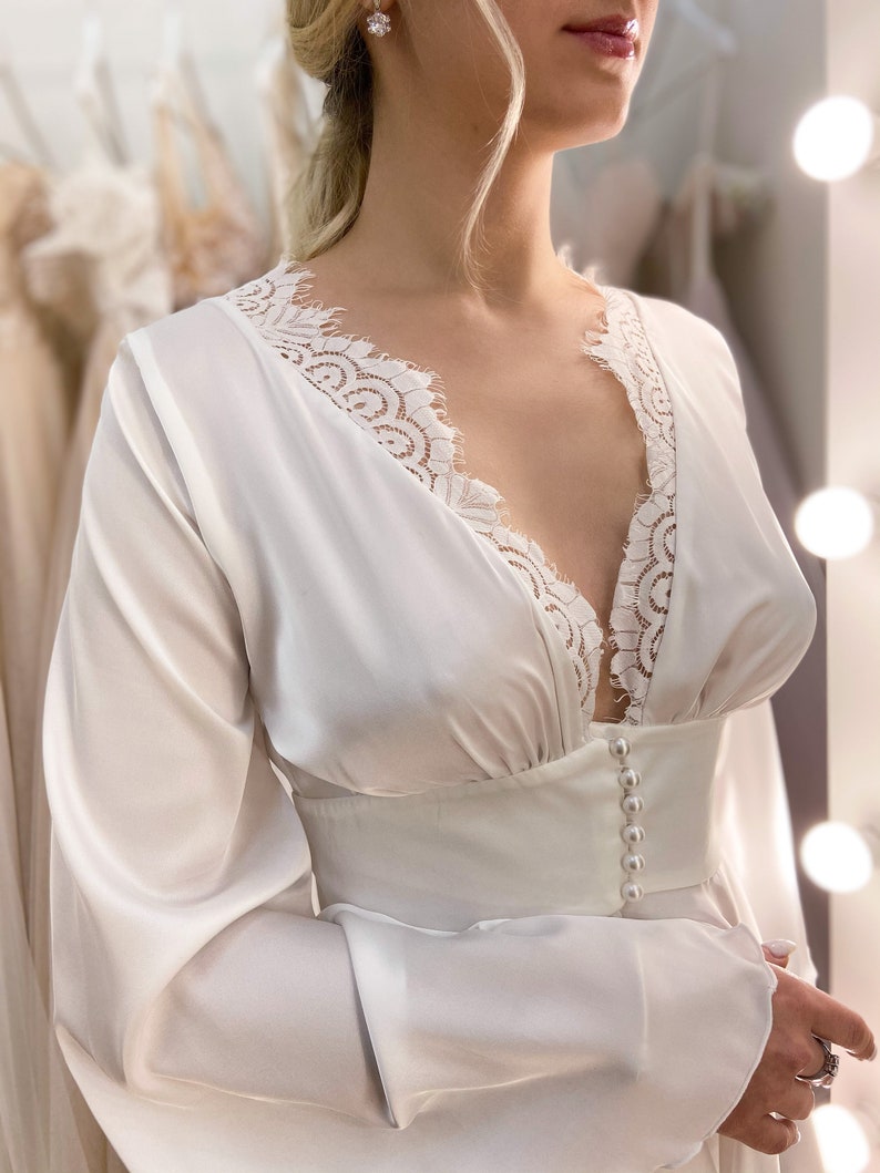 Bridal Silk Robe Bride Photo Shoot Bridesmaid Gift Bridal Etsy