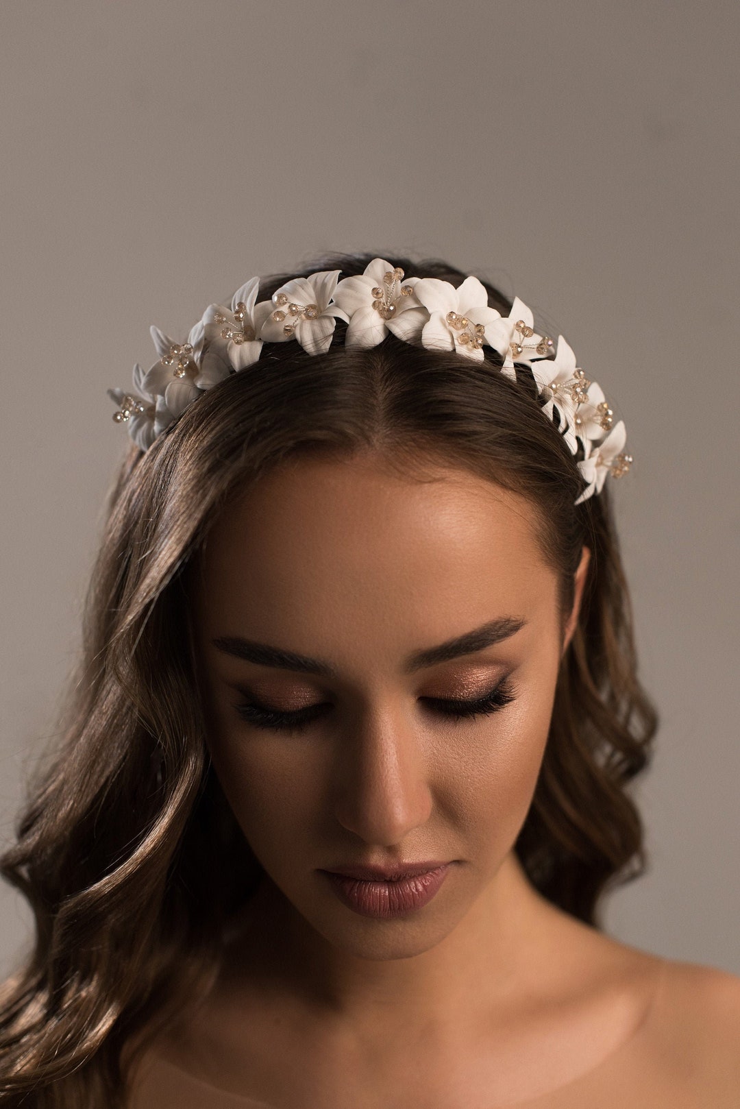 Wedding Headband. Ceramic Flower Headband Porcelain Lily Etsy New Zealand