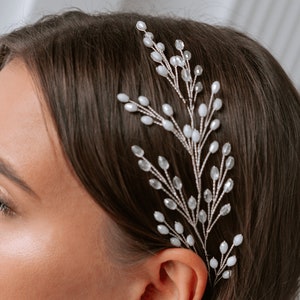 Bridal hairpiece. Wedding hair piece, bead hairpiece, wedding hair accessories, simple bridal hair pin V045 image 4