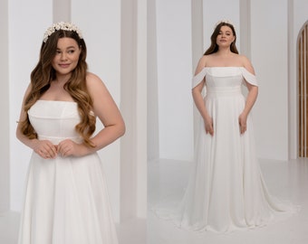 Wedding dress SAMPLE SALE 40% Size XXL plus size off-the-shoulder bridal dress, A-line wedding dress, elegant wedding dress Surprise