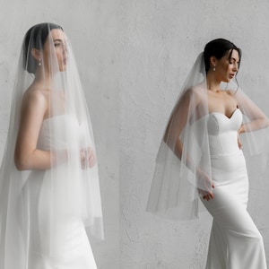 Wedding veil. Double tier veil, bridal veil, cathedral veil, fingertip veil, chapel veil, soft wedding veil
