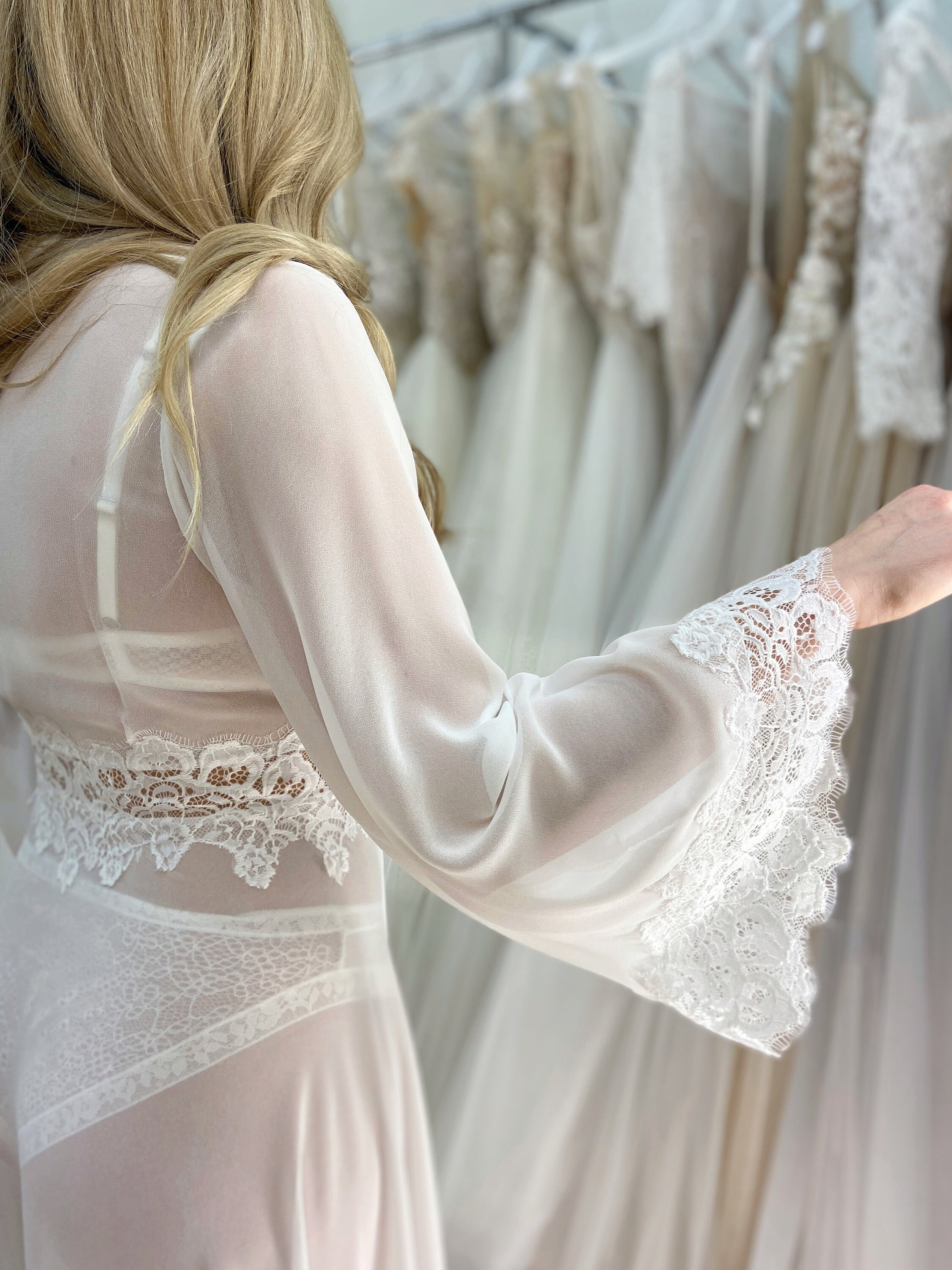 Bridal Long Chiffon Boudoir Robe Boudoir Gown Bride Photo Etsy