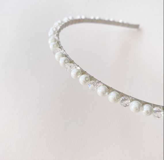 NWOT Etsy White with Vegan Pearls Headband OS PalatablePearls-white.jpg?v=  main image 3
