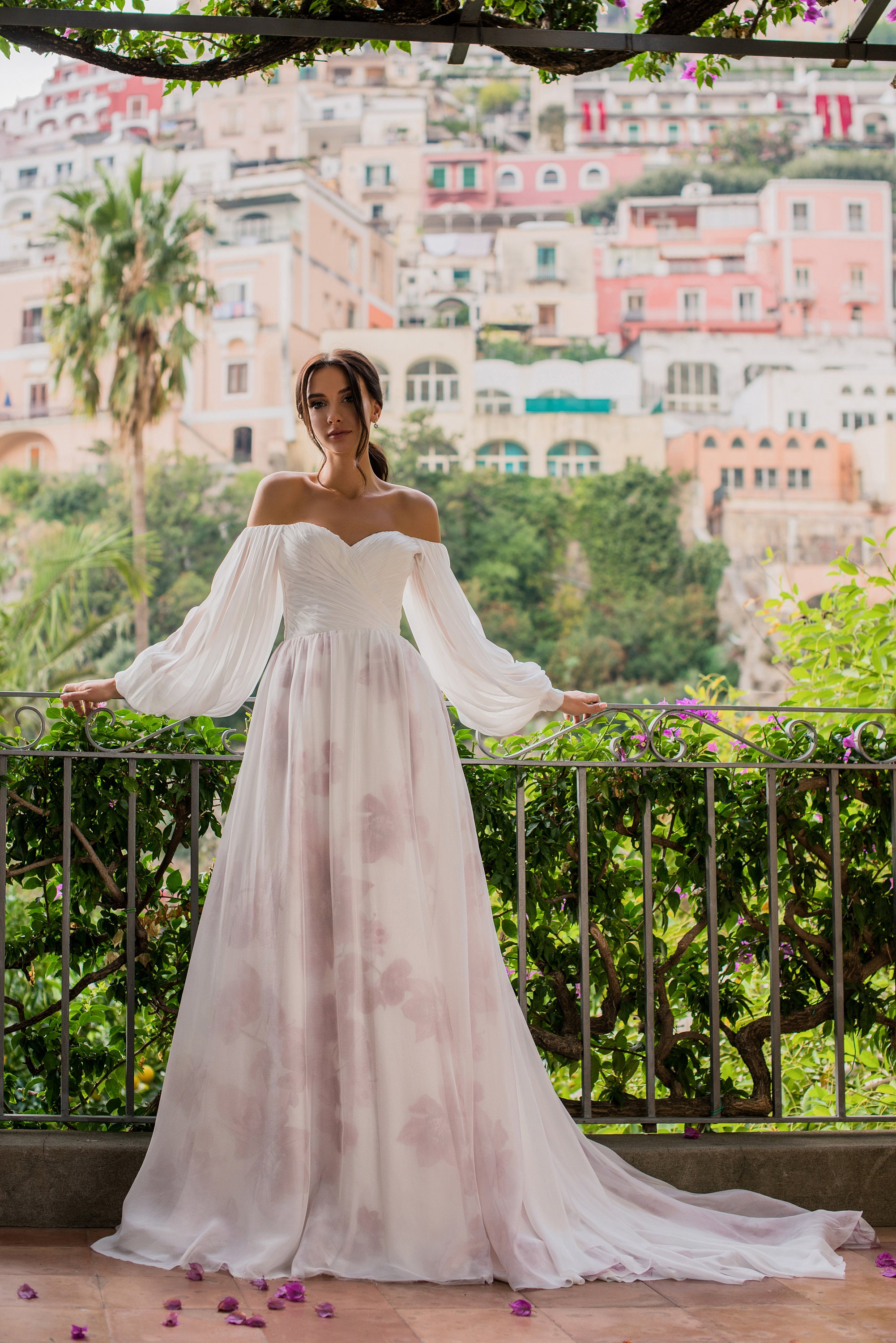 Long Sleeve Bridal Dress Simple off the 