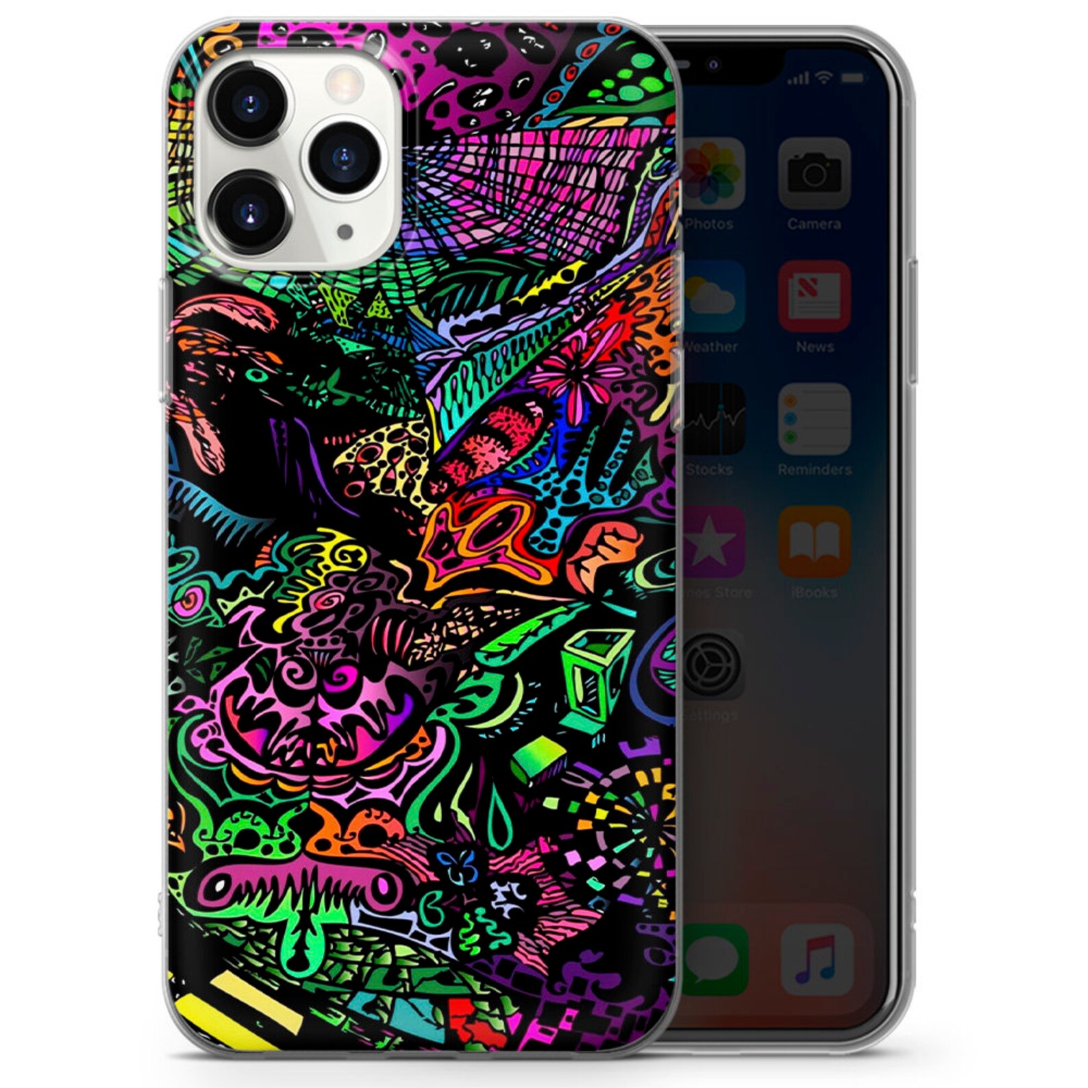 Trippy Psychedelic Phone Case Design for iPhone 12 11 XS | Etsy