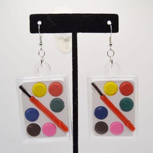 Miniature Paint Palette Earrings | FUNCTIONAL | Mini Brand Earrings | Food Earrings | Fun Earrings | Mini items | Miniature