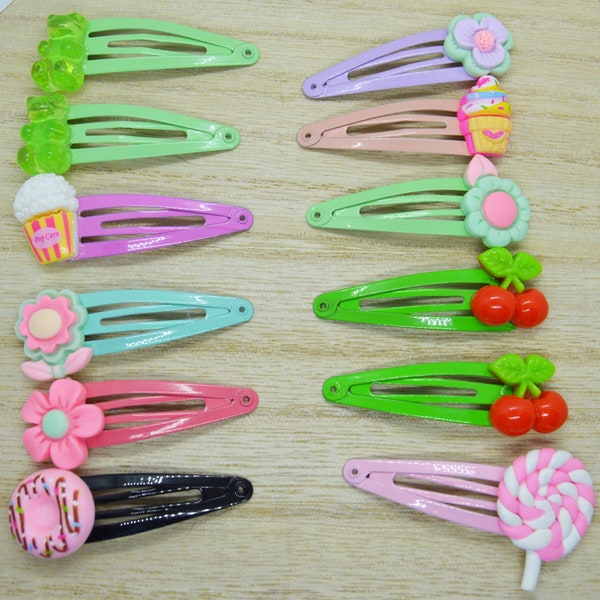 One RANDOMLY SELECTED Barrette with charm | novelty hair accessories | cute hair accessories | adorable and fun hair clips