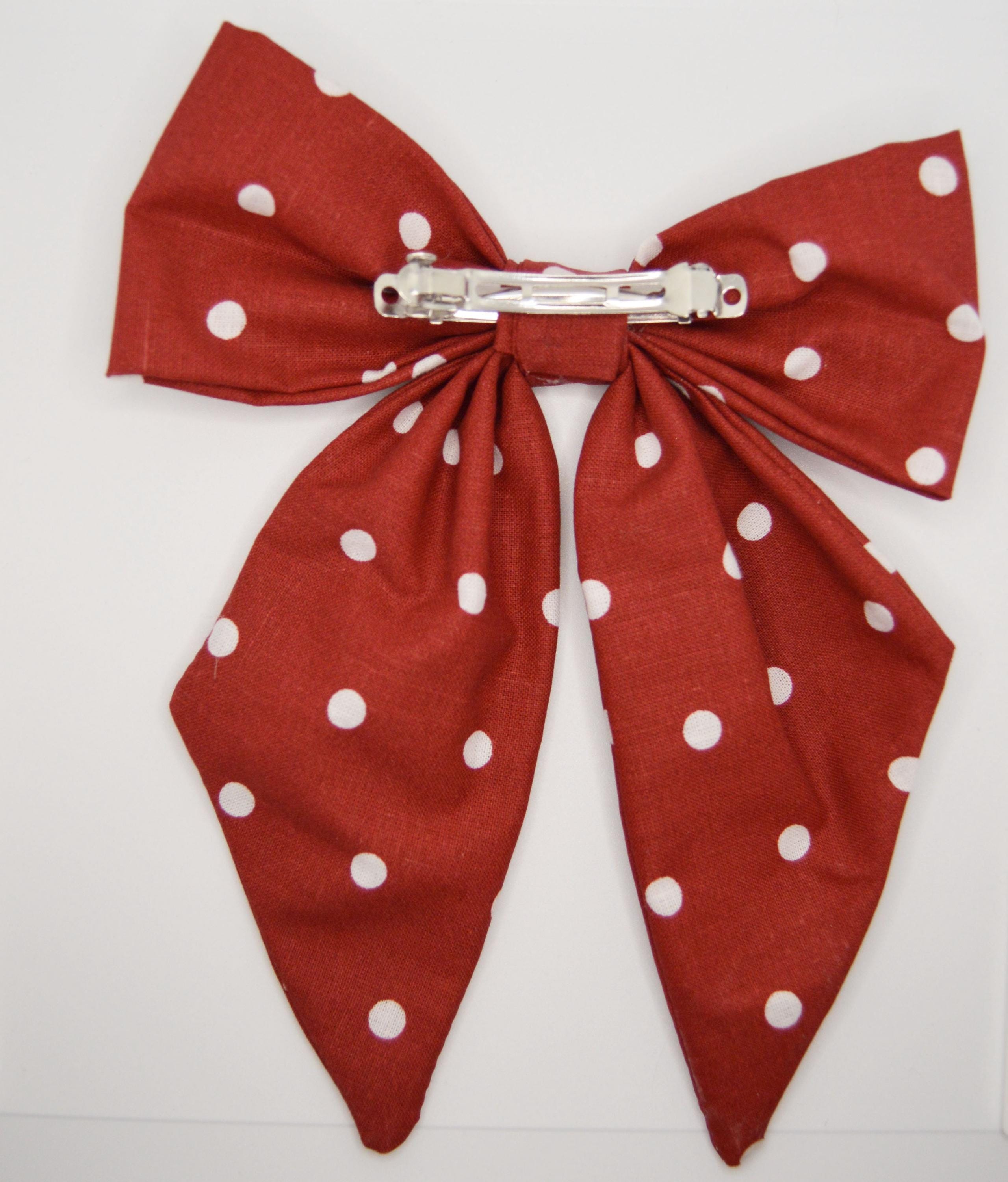 Red Polka Dot Hair Bow - Women's, Girls', Teens' Accessory - Etsy