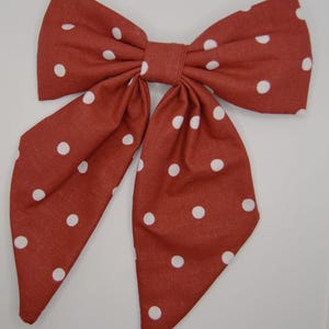 Red Polka Dot Hair Bow - Women&#39;s, Girls&#39;, Teens&#39; Accessory