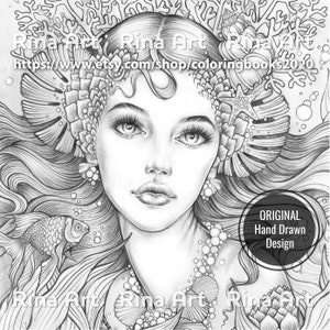 Gold fish | Coloring Page | Printable Adult Colouring Pages Book | Download Grayscale Illustration JPG, PDF