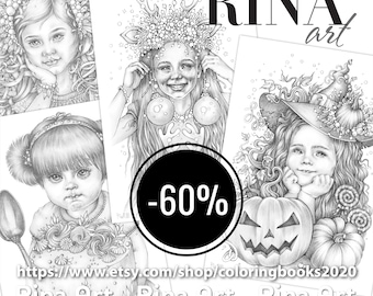 Sets 10 | Coloring Page | Printable Adult Colouring Pages Book | Download Grayscale Illustration PDF