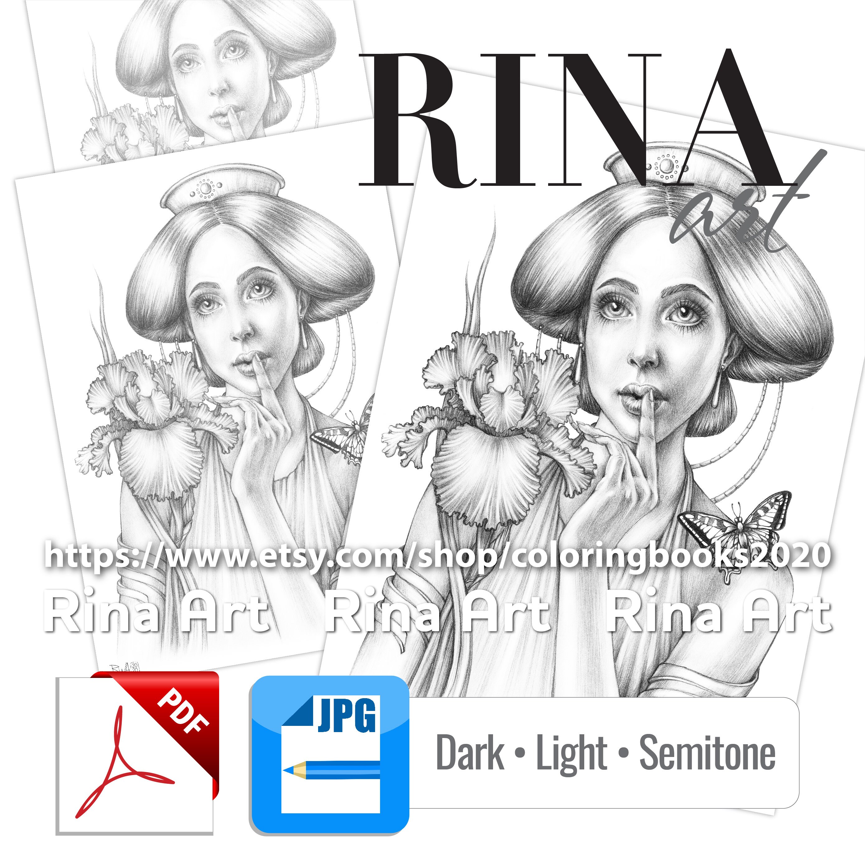Iris | Coloring Page | Printable Adult Colouring Pages Book | Download ...