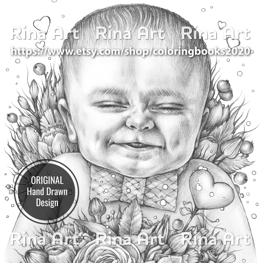 Little Valentine Coloring Page Printable Adult Colouring Pages Book Download Grayscale