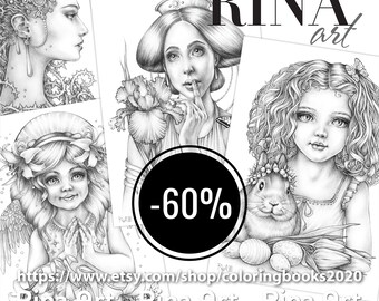 Sets 14 | Coloring Page | Printable Adult Colouring Pages Book | Download Grayscale Illustration PDF
