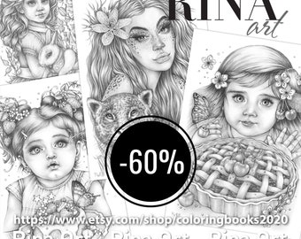 Sets 17 | Coloring Page | Printable Adult Colouring Pages Book | Download Grayscale Illustration PDF