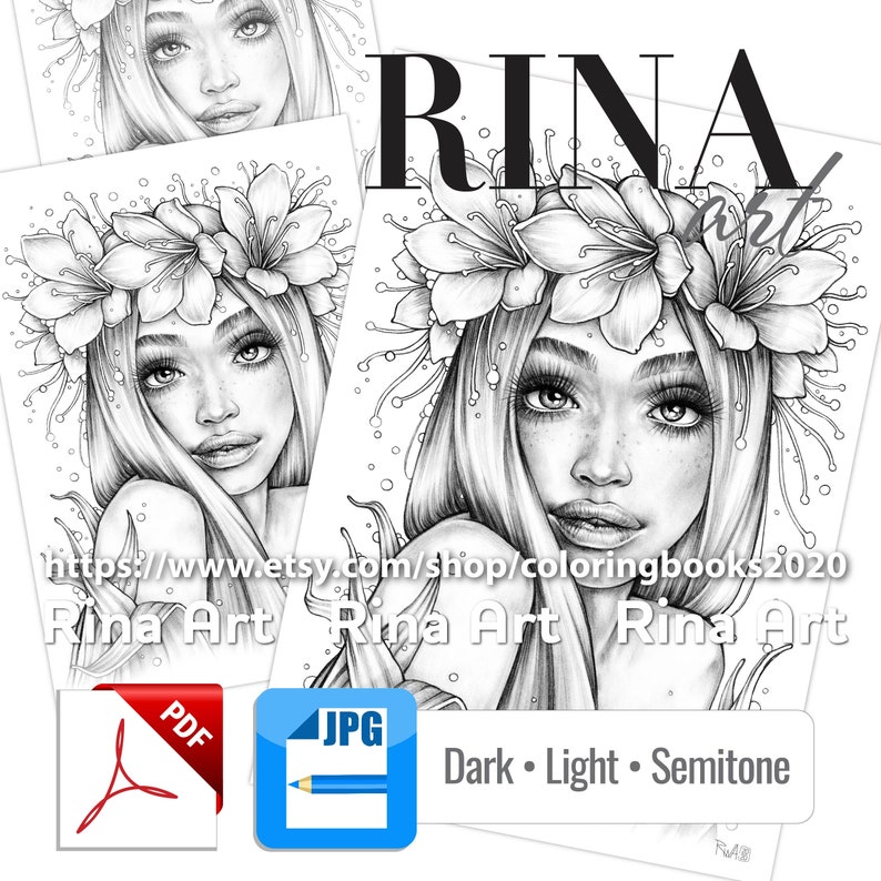 Lily | Coloring Page | Printable Adult Colouring Pages Book | Download ...