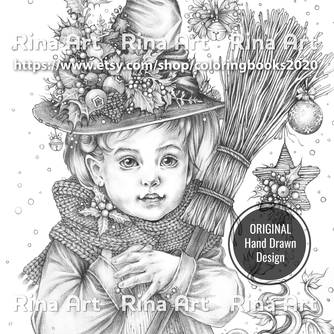Magic Holidays Coloring Page Printable Adult Colouring | Etsy