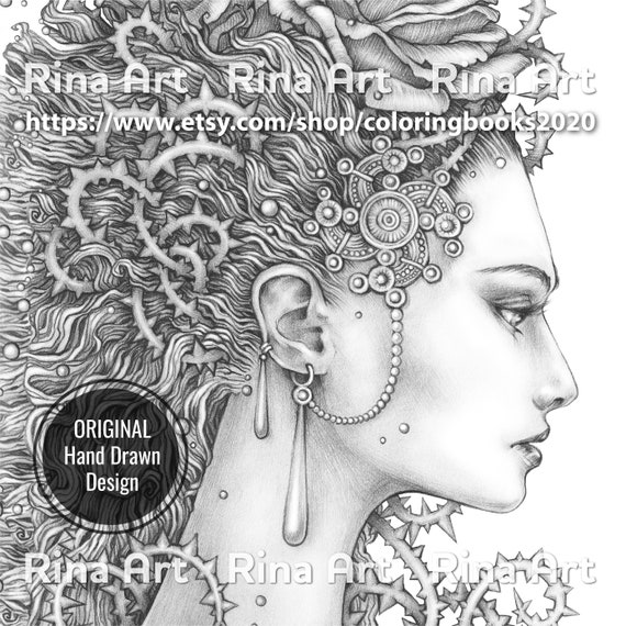 Thorns and Roses Coloring Page Printable Adult Colouring | Etsy