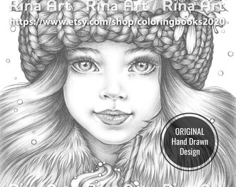 Cocoa | Coloring Page | Printable Adult Colouring Pages Book | Download Grayscale Illustration JPG, PDF