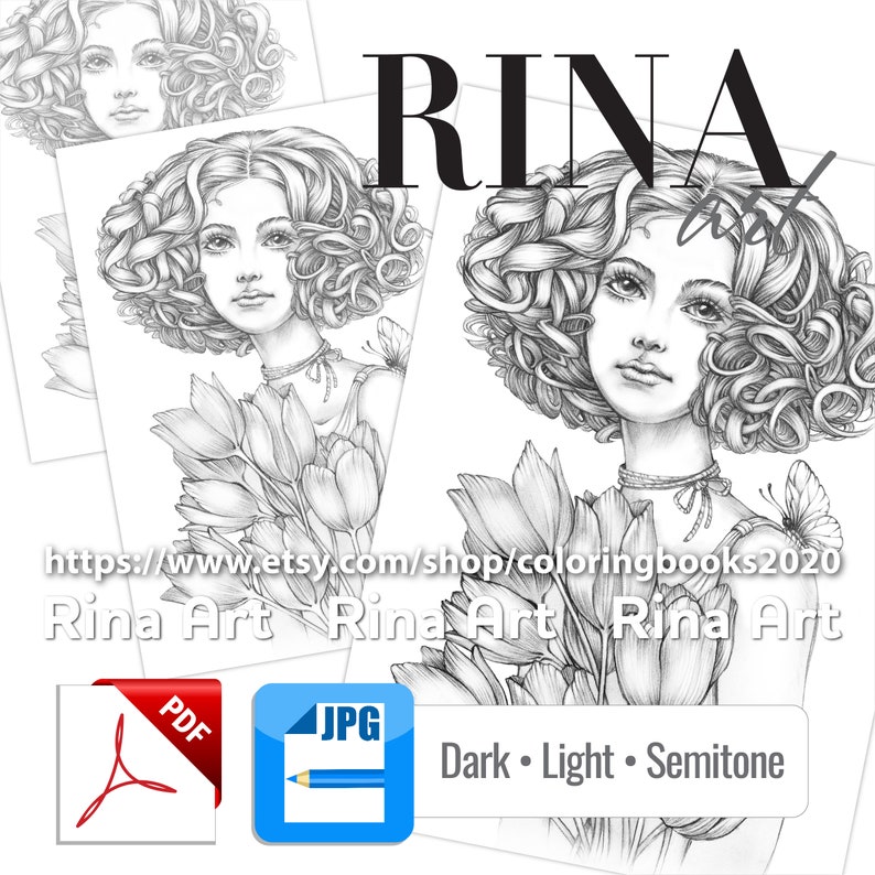 Tulip Coloring Page Printable Adult Colouring Pages Book - Etsy