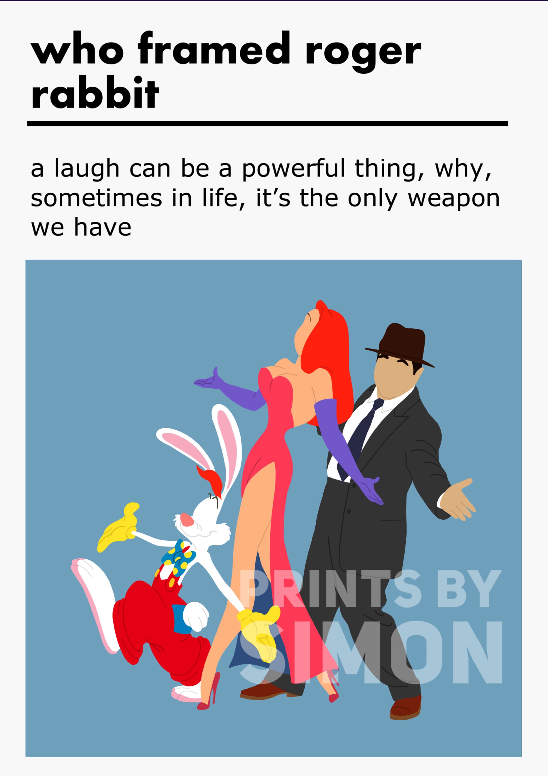 Who Framed Roger Rabbit Quote Poster / Print Etsy