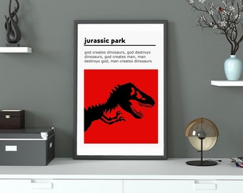 Jurassic Park Quote Movie Poster / Print