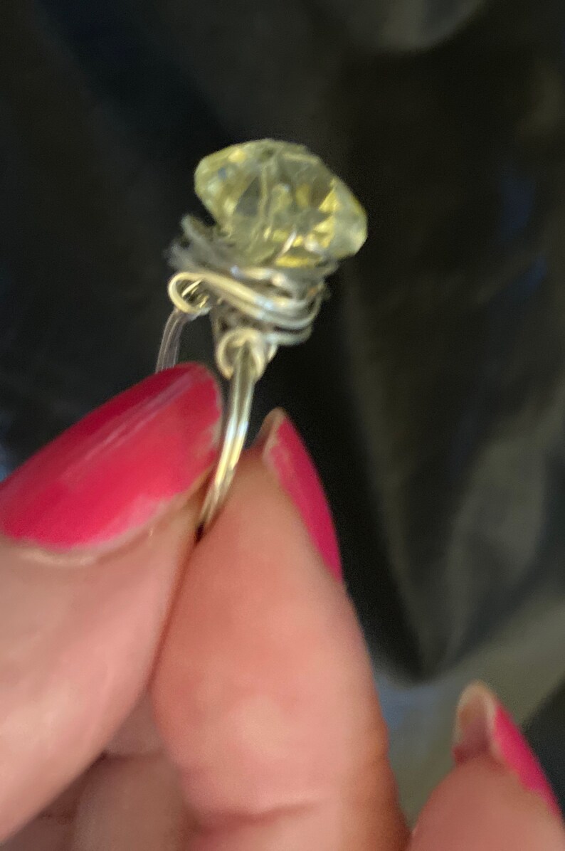 Happy acrylic wire wrapped ring