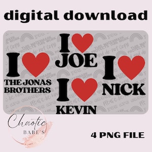 PNG, Digital Download Only, I Heart, Jonas Brothers,