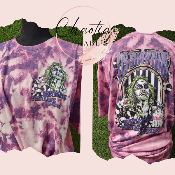 Beetlejuice Purple Bleached Tee