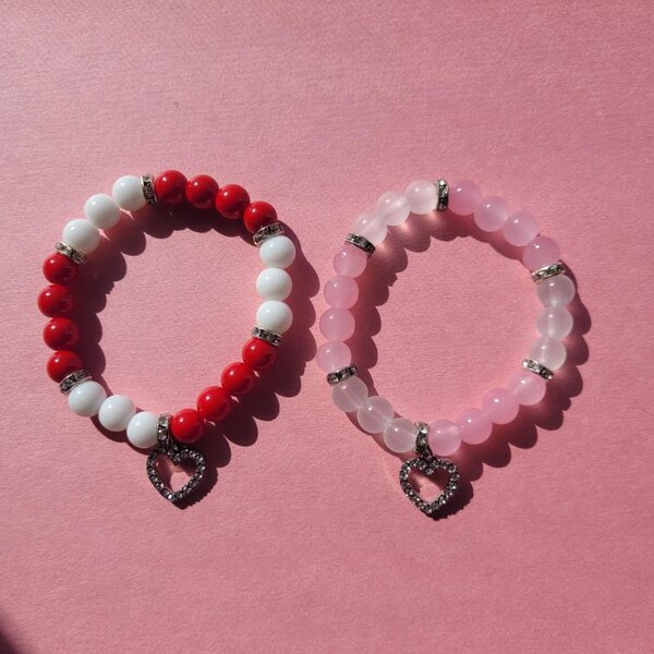 Round Valentine's Day Beaded Bracelets| Valentine's Day Collection