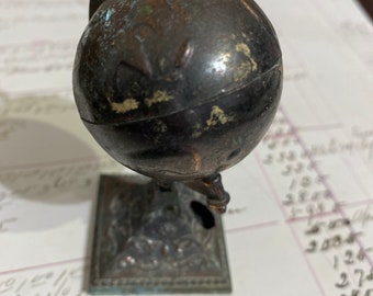 Vintage Globe Pencil Sharpener Die-Cast 1960s Made in Hong Kong