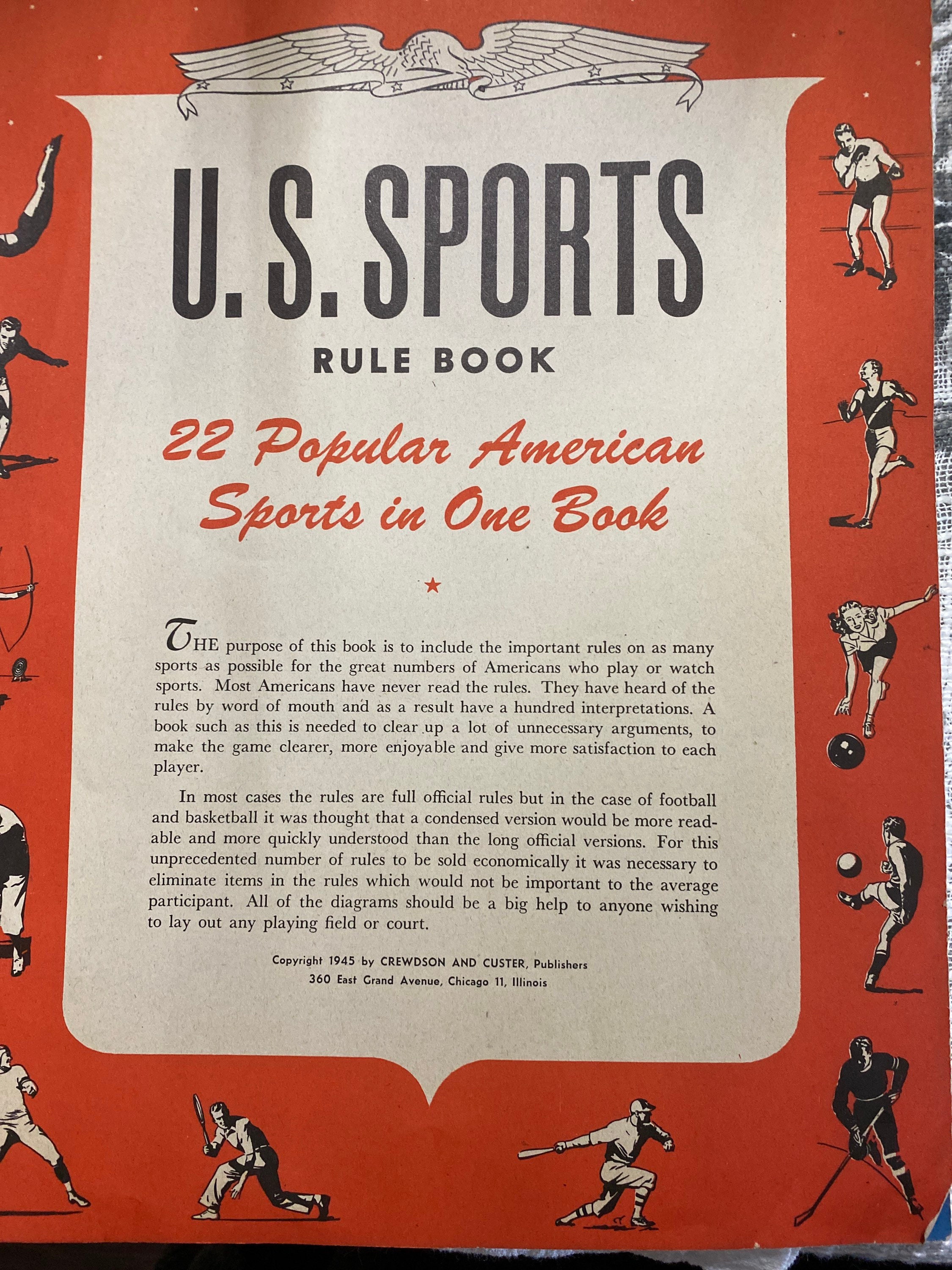1945 U.S. Sports Rule Book Etsy