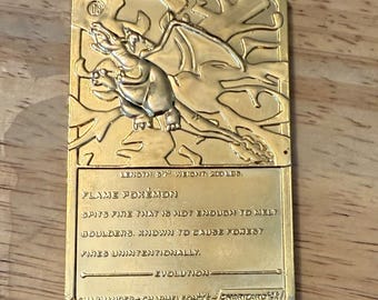 23K Gold Plated CHARIZARD Trading Card 1999 Burger King Pokemon - Etsy