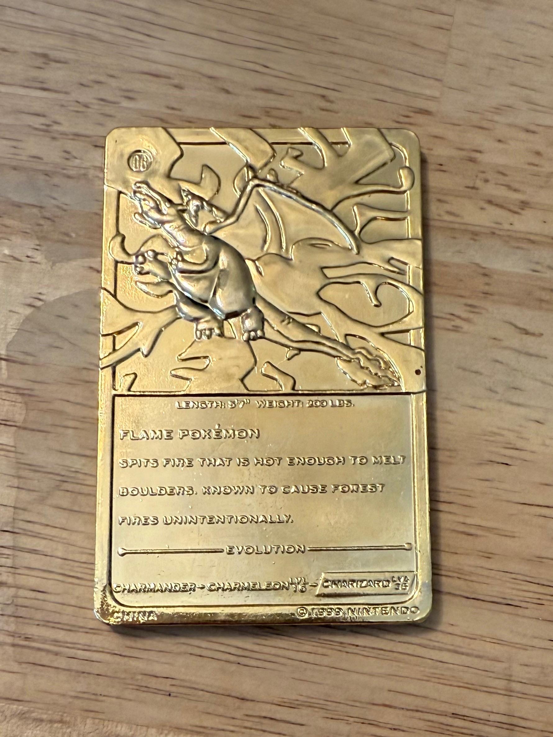 23K Gold Plated CHARIZARD Trading Card 1999 Burger King Pokemon