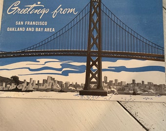 Vintage 1940s Greetings From SAN FRANCISCO OAKLAND Stark-Rath photo booklet pic