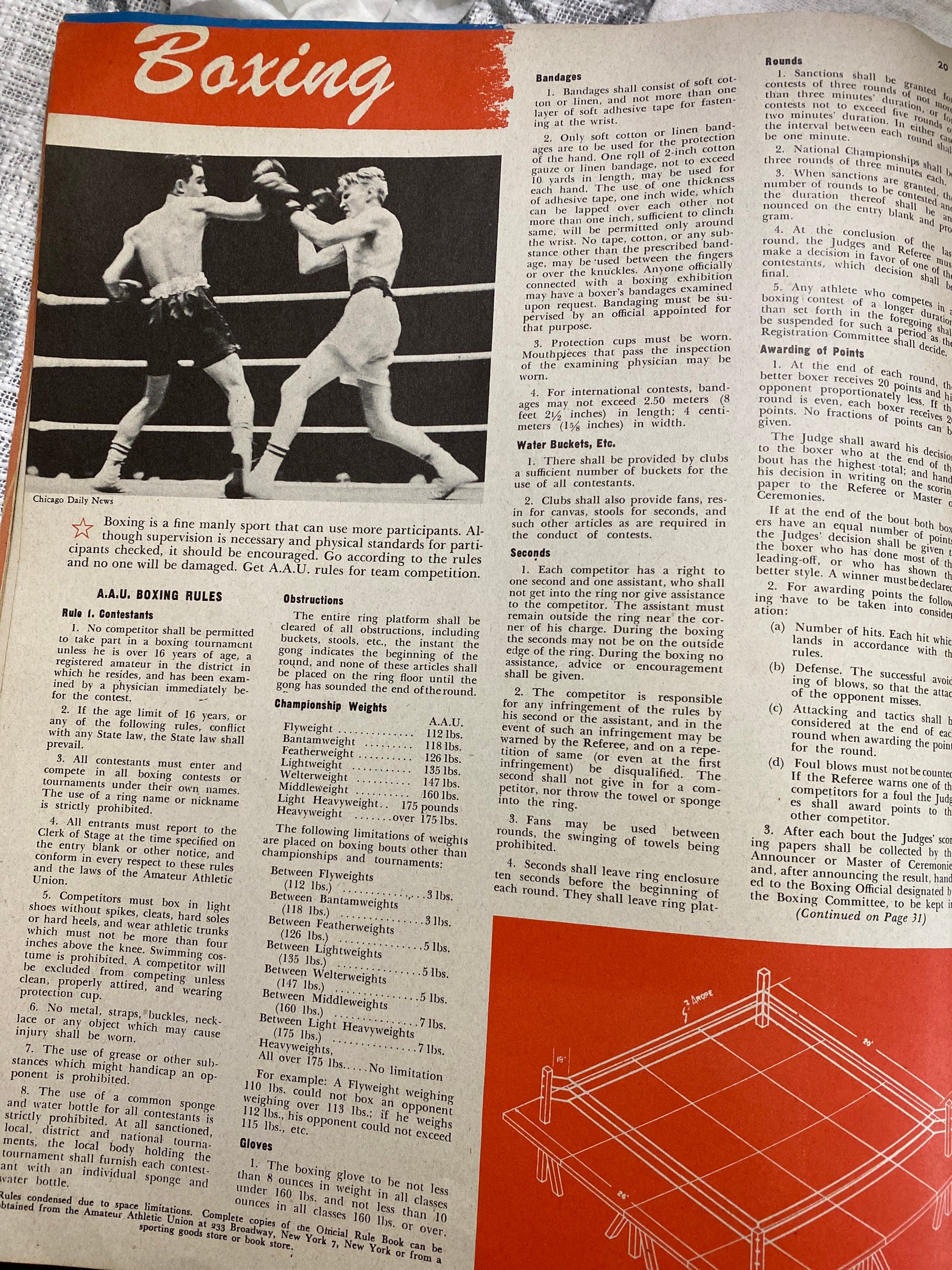 1945 U.S. Sports Rule Book Etsy