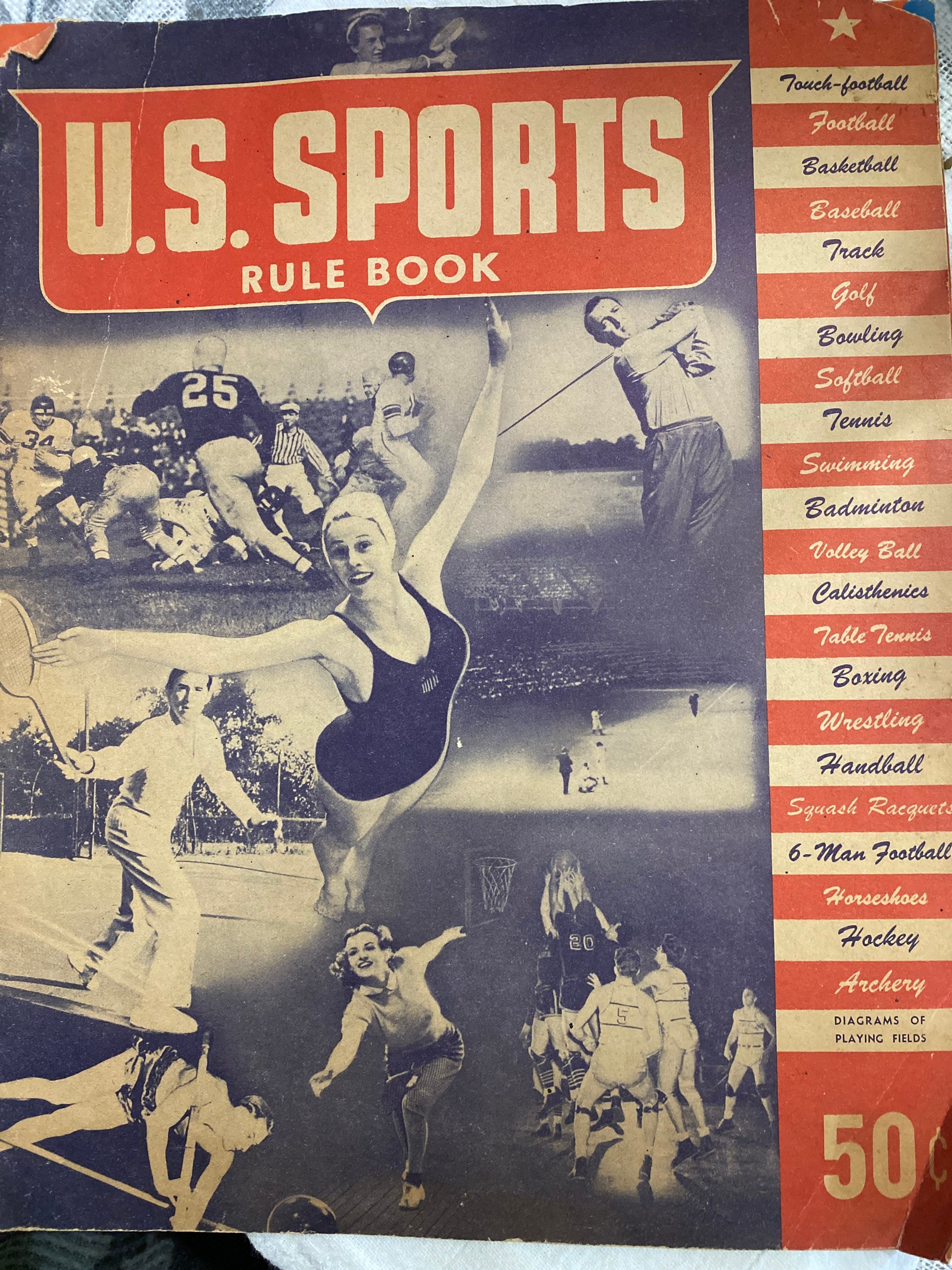 1945 U.S. Sports Rule Book Etsy