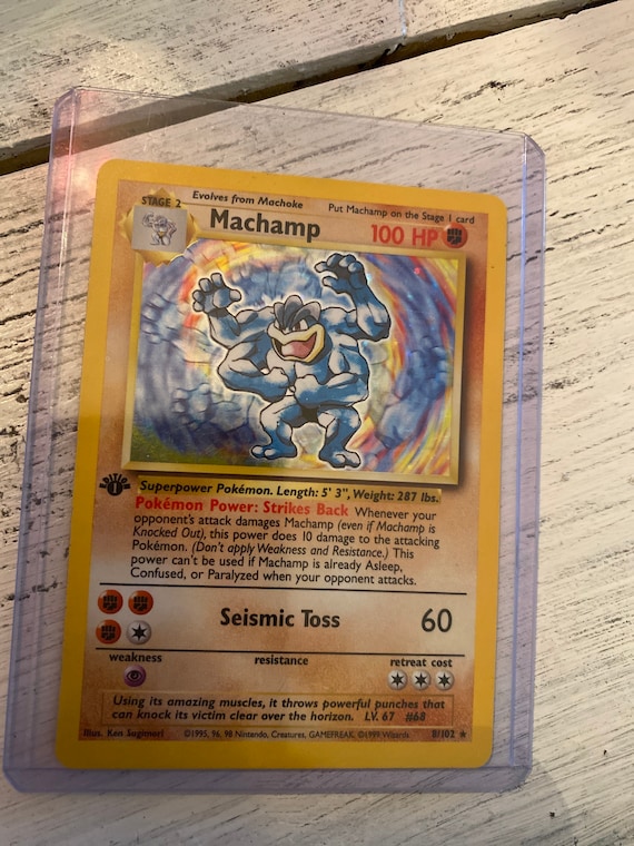 Machamp 8/102 Shadowless 1st Edition Holo Rare Base Set Pokemon