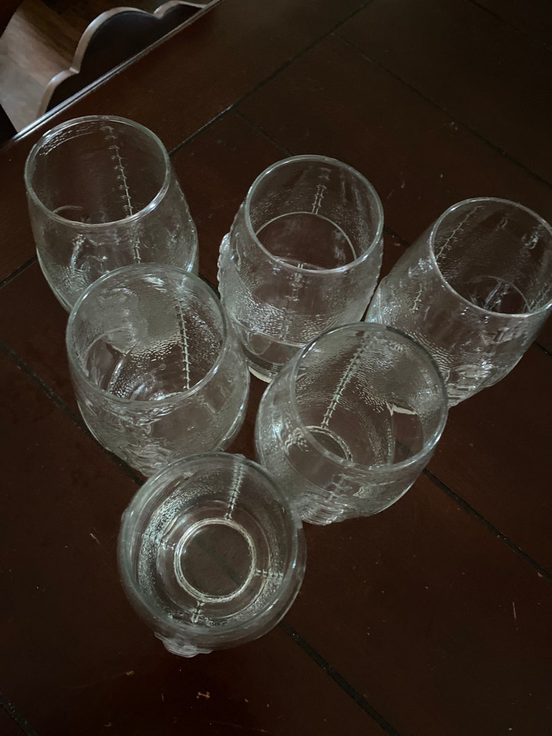 6 Vintage Football Shaped Glasses Etsy