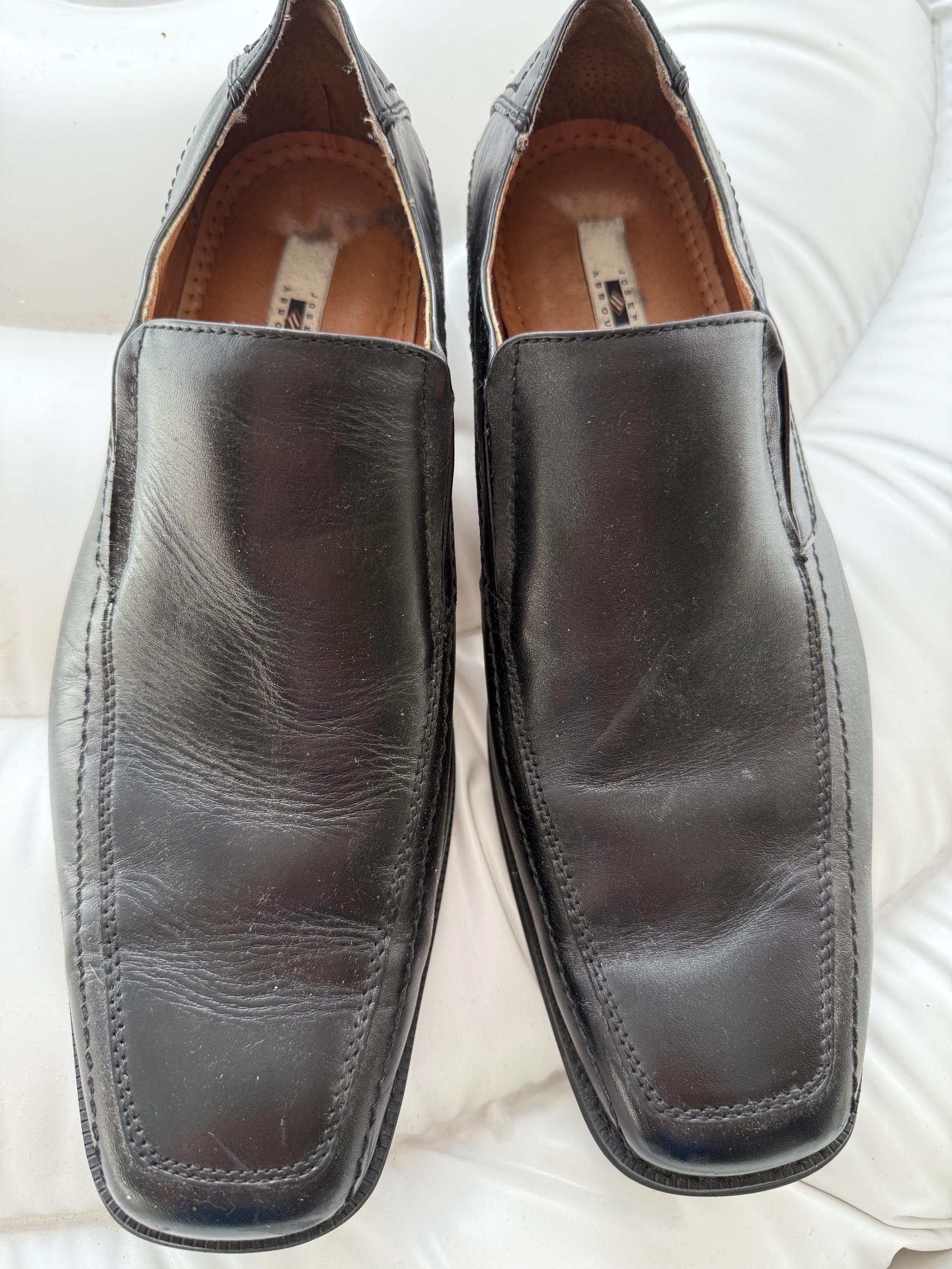 Joseph Abboud Men’s 8.5 Brown Slip On Leather Square Toe Dress Loafers Gel Heel Joseph Abboud Shoes Mens 13 W Wide Dress Oxford Brown Faux  main image 2