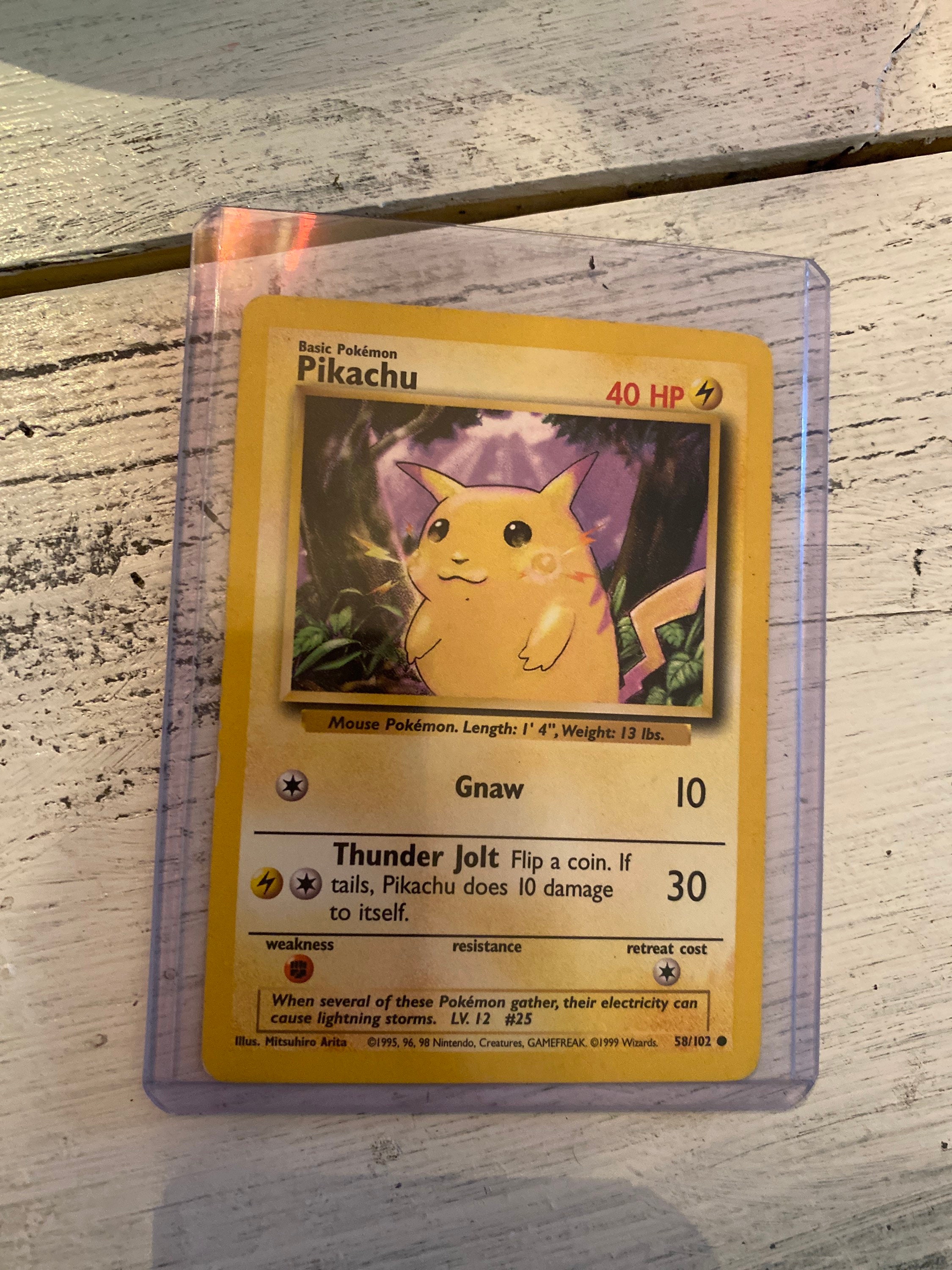 PIKACHU - Base Set - 58/102 - Pokemon Card - Unlimited Edition OG RARE!