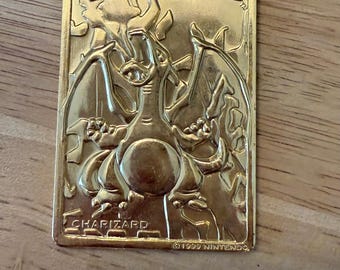 23K Gold Plated CHARIZARD Trading Card 1999 Burger King Pokemon - Etsy