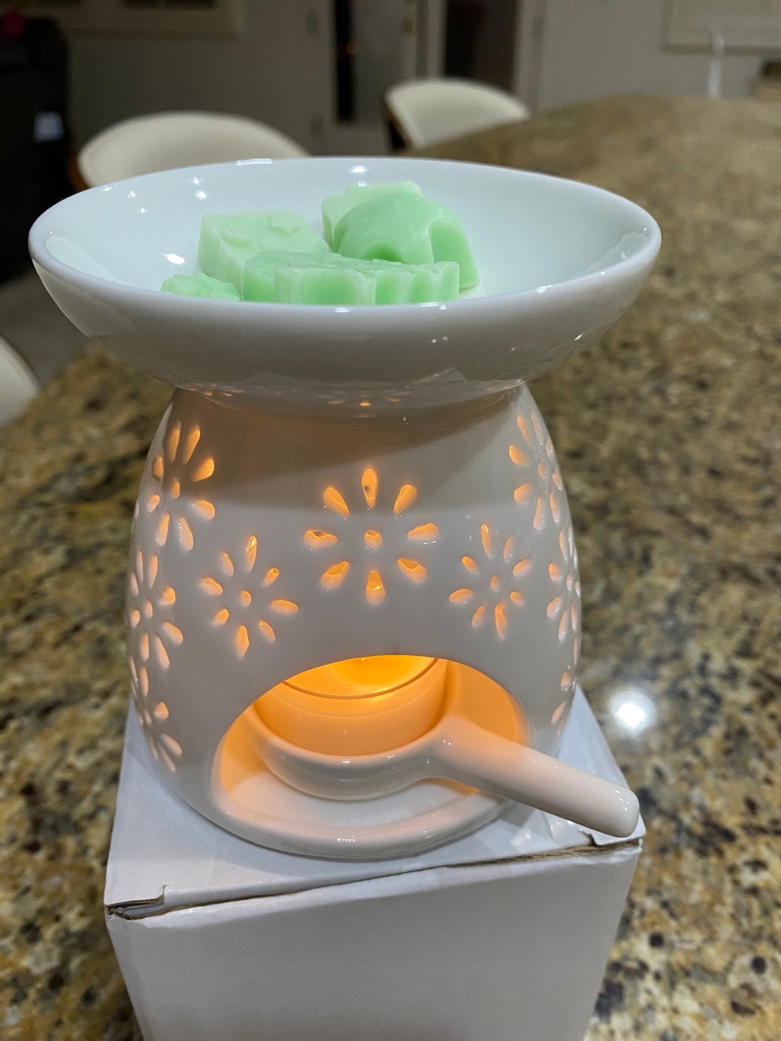 Tea Light Wax Warmer Ceramic Candle Wax Melt NonElectric Etsy