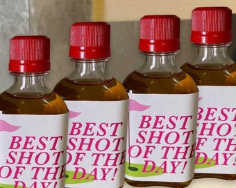 Etiquetas para chupitos de golf, "Mejor chupito del día", regalos de golf rosas