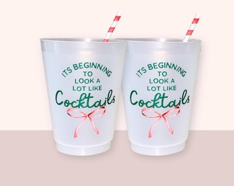 Christmas Cocktail Party Cups: &quot;Have a Merry Little Cocktail&quot; - Individual or Set of 10
