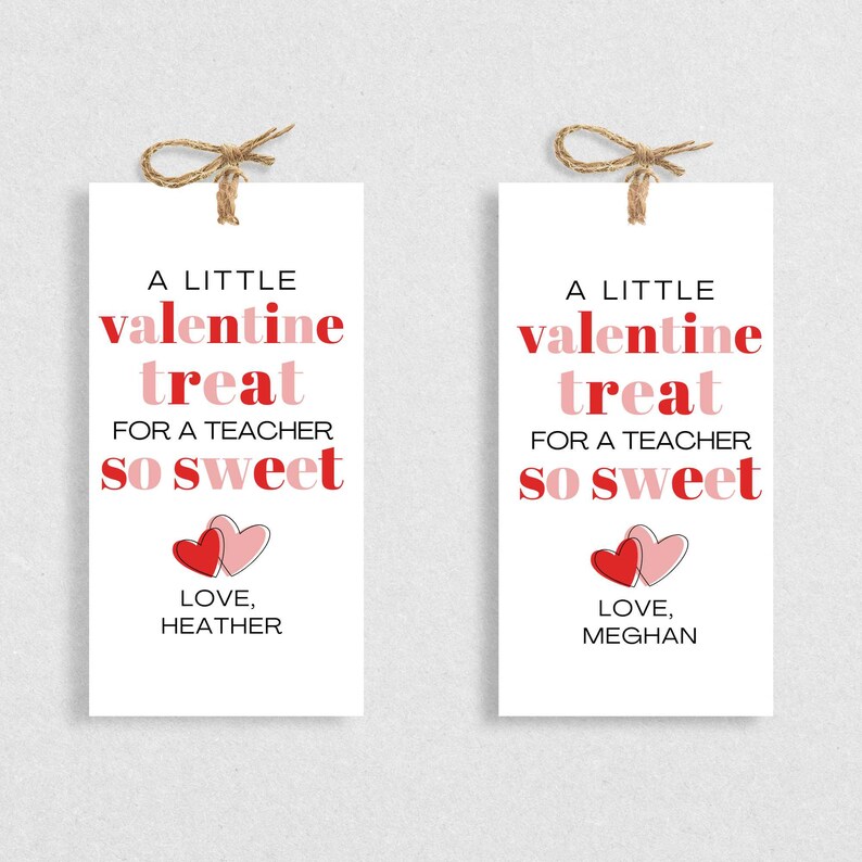 Editable Valentine Teacher Gift Tags, Printable Canva Template - Etsy