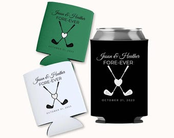 Golf Wedding Can Coolers: Custom "Fore-ever" Party Favors