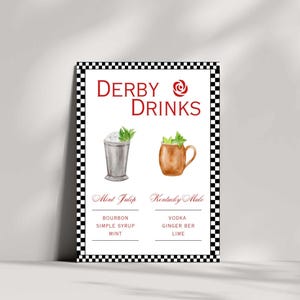 Customizable Kentucky Derby Drink Menu Sign (Digital Download)