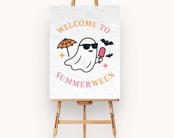 Summerween Party Decor, Summerween Welcome Sign, Enter If You Dare, Halloween in July